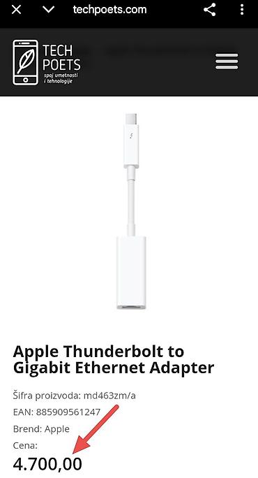 Kablovi i adapteri: Apple Thunderbolt 3 (USB‑C) на Thunderbolt 2 адаптер Opis - Двосмерни — 4