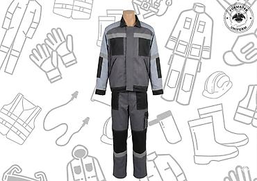 Kişi geyimləri: İşçi geyimi - İki hissəli komplekt: jaket və şalvar - Rəng: tünd — 1