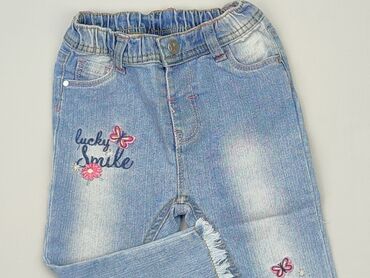 jeansy pozna��: Spodnie jeansowe, 12-18 m, stan - Bardzo dobry