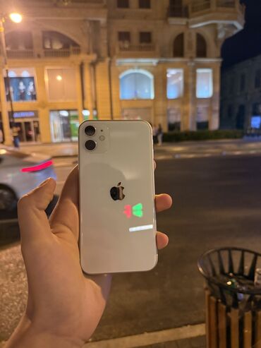 iphone 11 dubai version: IPhone 11, 64 GB, Ağ, Simsiz şarj, Face ID