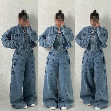 Юбки: Denim kostyum – 2 parçalı - Material: klassik mavi denim (cins) -
