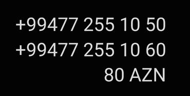cin nomre: Nömrə: ( 077 ) ( 2551050 )