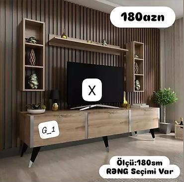 tv 43: TV stendi və divar rəf dəsti - Ümumi ölçü: 180 sm - Rəng seçimi var - — 1