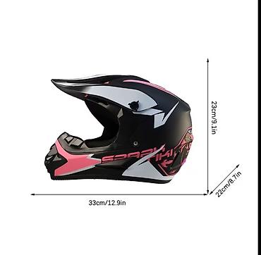 motokros: Üzərində eynəyi hədiyyə verilir. Motokros/tur enduro dəbilqəsi – tam — 1