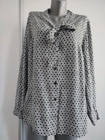ženske košulje azzaro: L (EU 40), Viscose, Geometrical, color - White