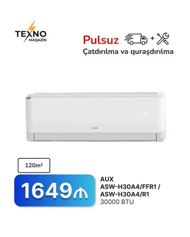Kondisionerlər: Kondisioner AUX, 100-dən çox kv. m, Split sistem, Kredit yoxdur, Pulsuz quraşdırılma