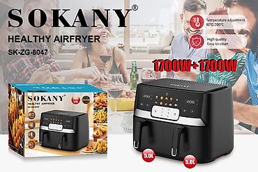 Ашкана техникасы: Sokany Healthy Airfryer SK-ZG-8047 — двухсекционная аэрофритюрница для — 1