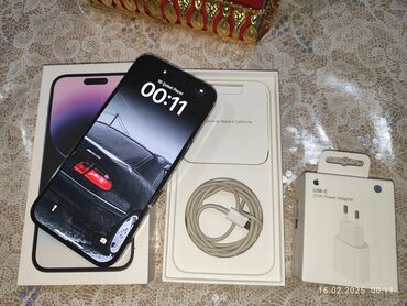 iphone 14 128 gb qiymeti: IPhone 14 Pro Max, 128 GB, Deep Purple, Face ID, Barmaq izi