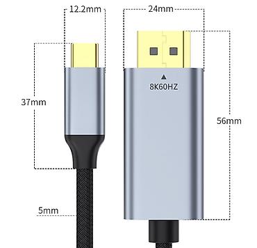 thunderbolt display: Кабель Type-C to DisplayPort 8K/60HZ используется для подключения — 6