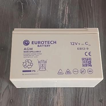 volta vs 1: EUROTECH Battery AGM akkumulyator – model EB12-9 - Gərginlik: 12V - — 3