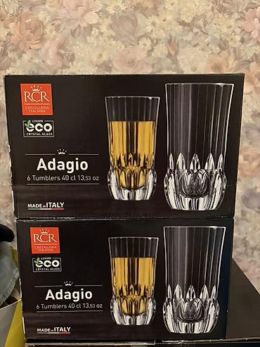 səməni qabı: Stəkanlar, Xrustal, 6 ədədli dəst, 400 ml, İtaliya — 1