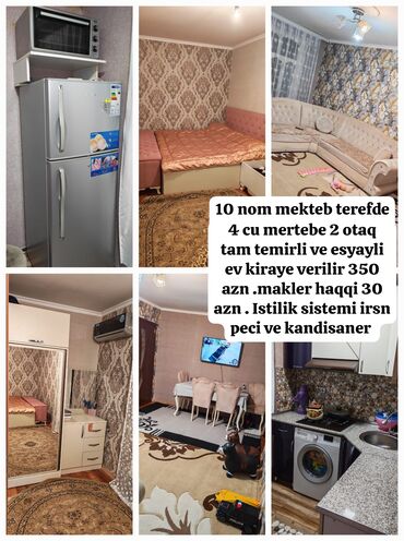 квартиры аренда: Kirayə mənzil – 10 №-li məktəb tərəf • Mərtəbə: 4-cü • Otaq sayı: 2 •