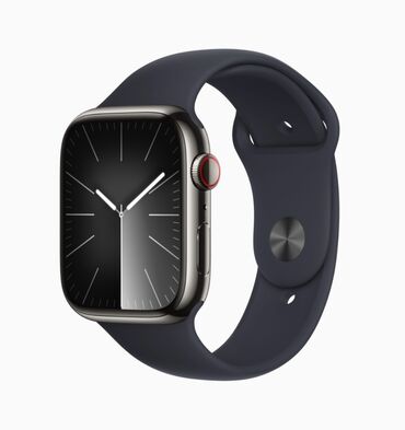 apple watch 8 цена бишкек: Apple Watch Series 9 45mm Graphite Stainless Steel with Midnight Sport