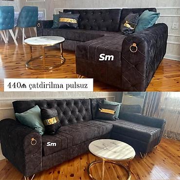 mavi divan: Künc divan, müasir və zərif dizaynla hazırlanmış yumşaq mebel — 3