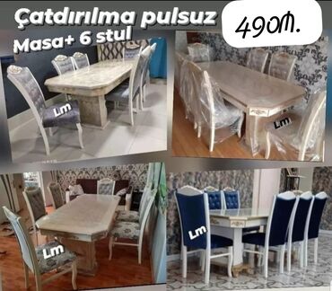qupka satisi: Для гостиной, Новый, Прямоугольный стол, 6 стульев