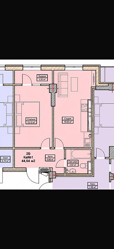 кввр: 2 комнаты, 45 м², Асанбай мкр Элитка, 9 этаж, Дизайнерский ремонт — 7