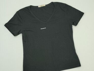 czarne t shirty w serek damskie: T-shirt, S, stan - Bardzo dobry