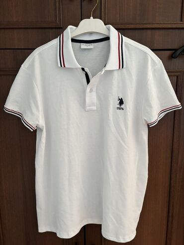 Рубашки: Мужское поло, U.S. Polo Assn, L (EU 40), цвет - Белый