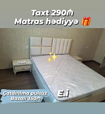 tumuckalar: Mebel dəsti: Yumşaq başlıqlı, müasir dizaynlı iki nəfərlik taxt. Ağ — 1