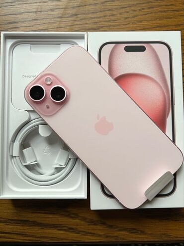 iphone 4s zapchasti: IPhone 15, Б/у, 256 ГБ, Розовый, Зарядное устройство, Коробка, 97 %