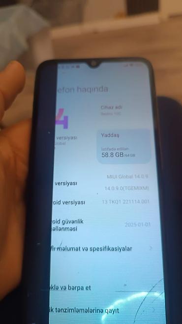 ev telefonlar: Redmi 10C, 64 GB, rəng - Qara, Barmaq izi — 4
