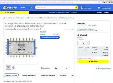 Aksesoari za TV i video: Schwaiger SEW 516 – SAT multiswitch 5×16 - Ulazi: 5 (4× SAT iz — 4