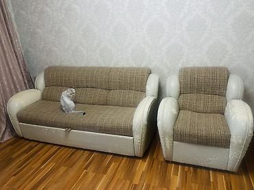 купить стулья для гостиной: Комплект мягкой мебели, Б/у, Самовывоз, цвет - Коричневый — 2