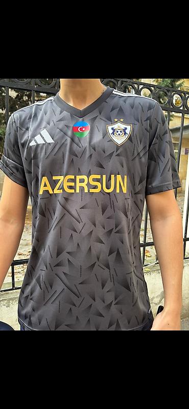 qarabag lyon: Futbolka, Adidas, rəng - Qara — 2