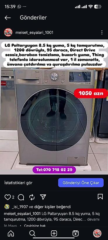 Paltaryuyan maşınlar: Paltaryuyan Anbardan satiş.Qimətlər aşagida qeyd olunub.Ünvana — 60