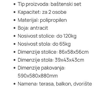 Setovi stolova i stolica: Set garnitura – 2 fotelje + stočić (ratan stil) - Materijal — 12