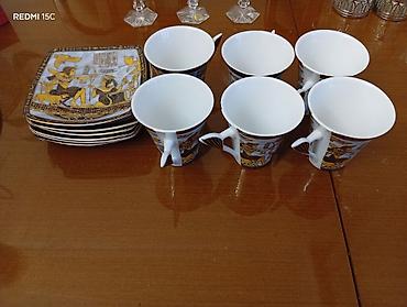 coca cola set serpi: Çay dəsti, rəng - Ağ, Farfor — 1