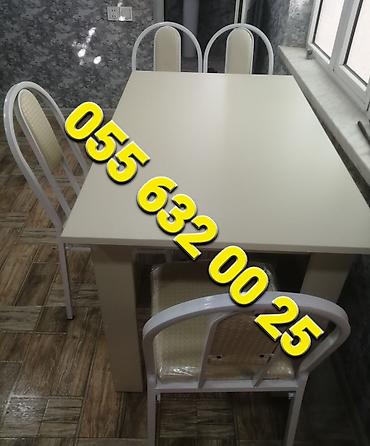 Bağ, çöl mebeli: Yeni, Kvadrat masa, Açılmayan, Stullar ilə, Metal, Azərbaycan — 7
