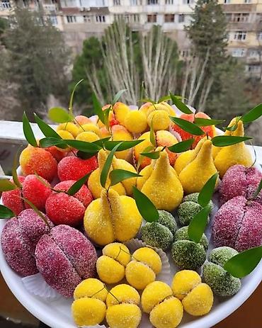 ev ucun ətirlər: Meyvə formalı şirniyyat dəsti – əl işidir - Rəngarəng, meyvə — 1