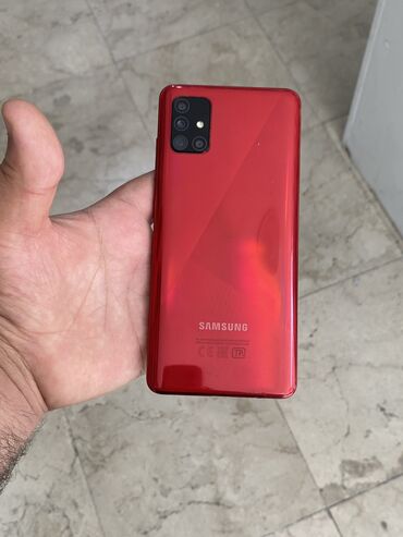 Samsung: Samsung Galaxy A51, 64 GB, rəng - Qırmızı, Sensor, İki sim kartlı, Barmaq izi