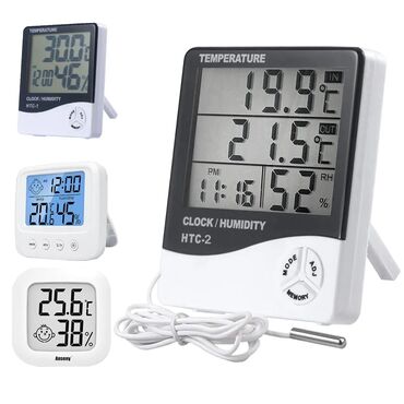 Termometrlər: ❤️TERMOMETR HTC 2 ❤️Nemislik ve temperaturu olcen termometr ❤️Saat