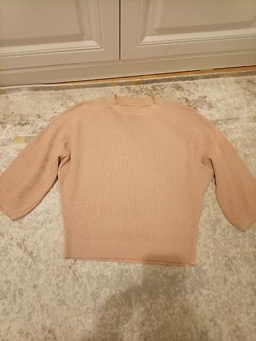 Sviterlər: Bej rəngli trikotaj sviter - Model: dairəvi yaxalı, raglan qol - — 1