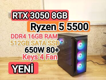 ssd 500gb: RTX 3050 8GB - Ryzen 5 5500. YENİ Real İNSAN ALICI Zəng ETSİN!