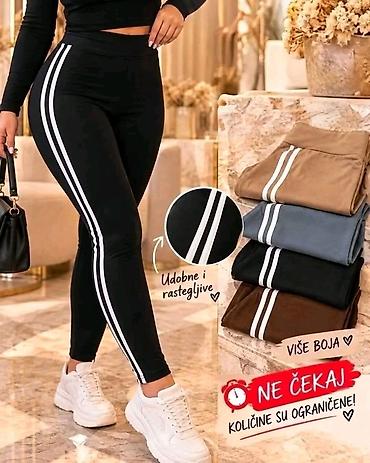 lakovane helanke: Ženske rastegljive helanke sa belim štraftama – set 2 komada Udobne i — 1