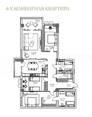2 8: 4 комнаты, 155 м², Асанбай мкр Элитка, 4 этаж, ПСО (под самоотделку) — 2