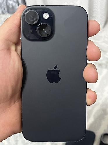 iphone osh: IPhone 15, Б/у, 128 ГБ, Black Titanium, Чехол, Коробка, 100 % — 6