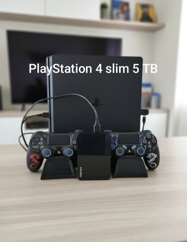 PS4 (Sony Playstation 4): PlayStation 4 slim Praşifka 5TB Yaddaş 120 oyun Daşima çantasıyla — 1