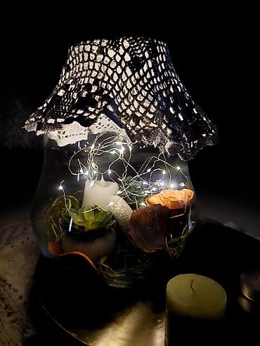 suni bitki: Dekorativ şüşə kompozisiya – işıqlı miniatür “terrarium” lampası - — 1
