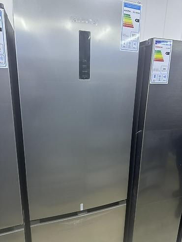 fridge: Холодильник AUCMA, двухкамерный, нержавеющая сталь - Современный — 1