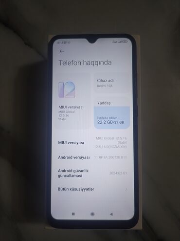 rəsmi 10a: Xiaomi Redmi 10A, 32 GB, rəng - Qara, 
 Zəmanət, Sensor, Barmaq izi