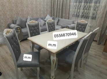 Masa və oturacaq dəstləri: Qonaq otağı üçün, Yeni, Açılmayan, Dördbucaq masa, 6 stul -da lalafo.az — 27 Masa və oturacaq dəstləri: Qonaq otağı üçün, Yeni, Açılmayan, Dördbucaq masa, 6 stul — 27
