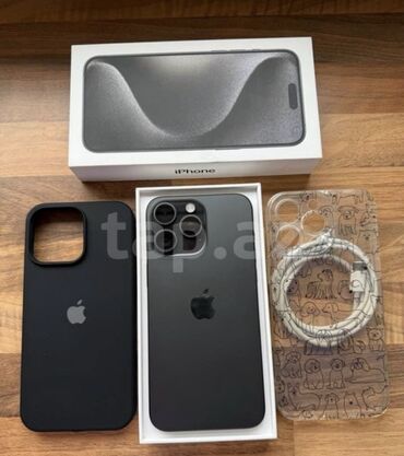 kreditlə soyuducu: IPhone 15 Pro Max, 256 ГБ, Black Titanium, Гарантия, Face ID, С документами