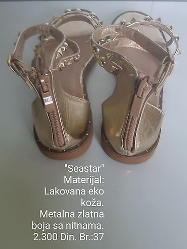 Sandale: Seastar sandale - Materijal: lakovana eko koža - Boja: metalna zlatna — 7