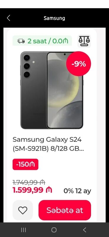 samsung s4 ekran qiymeti: Samsung Galaxy S24, 128 GB, Sənədlərlə