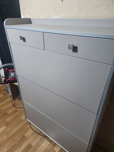 шкаф для офиса дома: Тумба и подставка для обуви, Новый, Другой материал, цвет - Серый