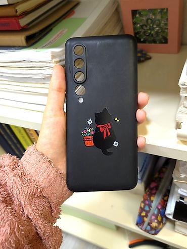 telefon note 10: Xiaomi Mi10 telefon kabrosu qara rəng pişikli. Tamamilə yenidir — 1